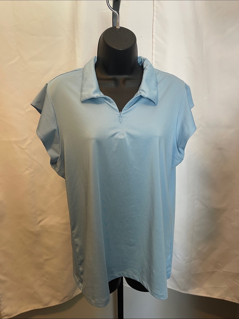 Laura Ashley Light Blue Sleeveless Polo Tank